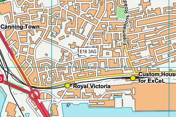 E16 3AG map - OS VectorMap District (Ordnance Survey)