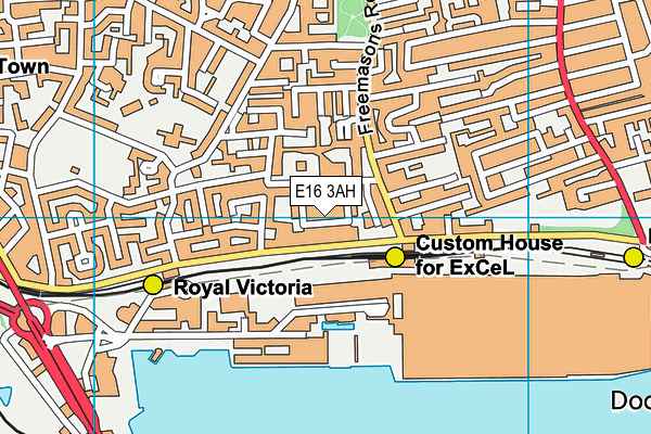 E16 3AH map - OS VectorMap District (Ordnance Survey)