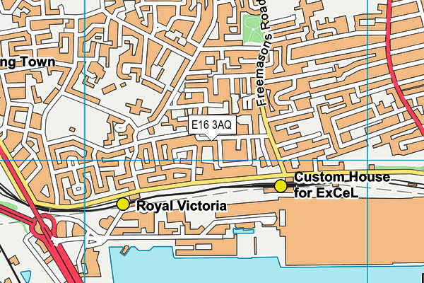 E16 3AQ map - OS VectorMap District (Ordnance Survey)