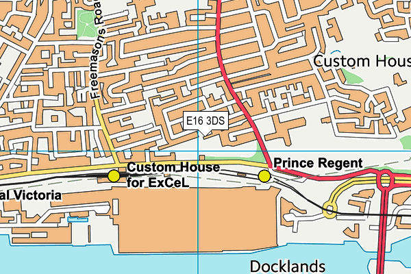 E16 3DS map - OS VectorMap District (Ordnance Survey)