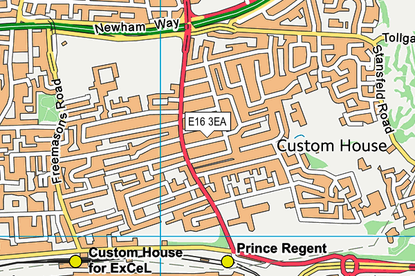 E16 3EA map - OS VectorMap District (Ordnance Survey)