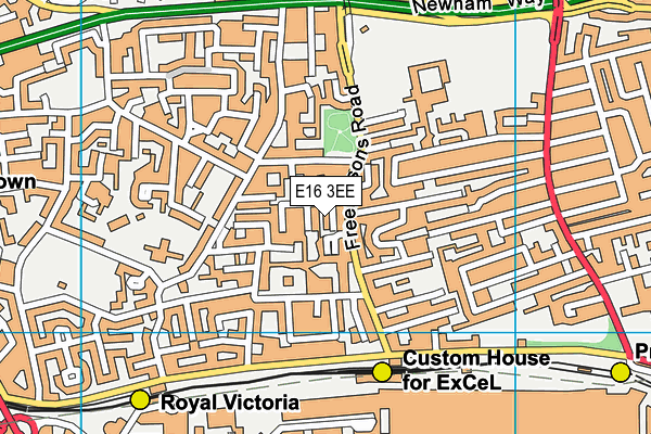 E16 3EE map - OS VectorMap District (Ordnance Survey)