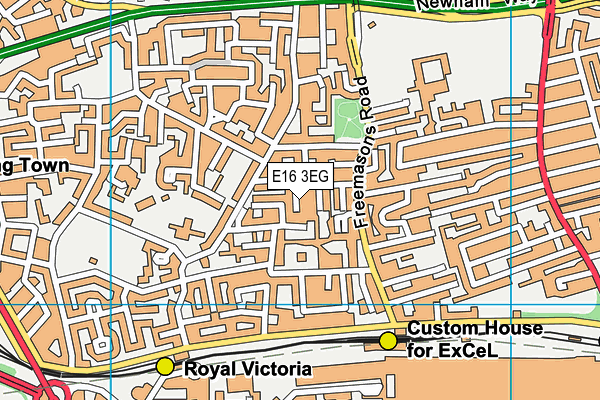 E16 3EG map - OS VectorMap District (Ordnance Survey)