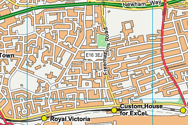 E16 3EJ map - OS VectorMap District (Ordnance Survey)
