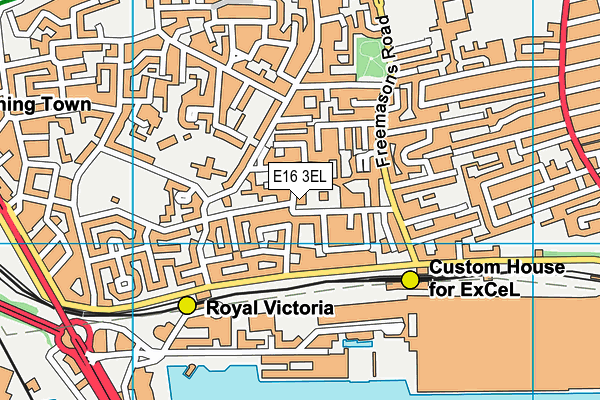 E16 3EL map - OS VectorMap District (Ordnance Survey)