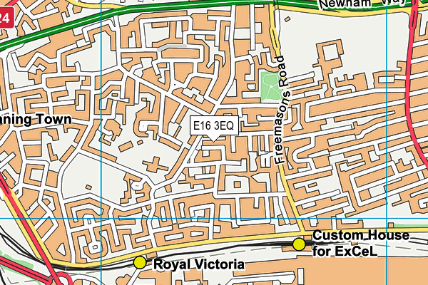 E16 3EQ map - OS VectorMap District (Ordnance Survey)