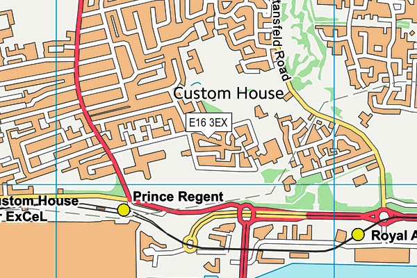 E16 3EX map - OS VectorMap District (Ordnance Survey)