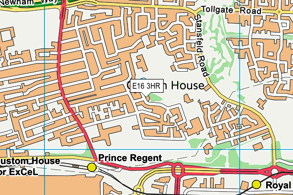 King George V Park (West Beckton) map (E16 3HR) - OS VectorMap District (Ordnance Survey)