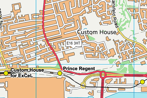 E16 3HT map - OS VectorMap District (Ordnance Survey)