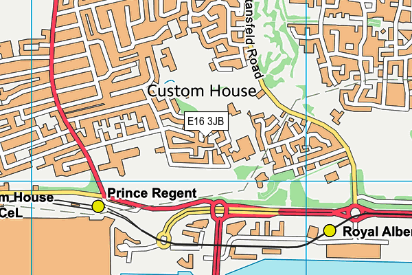 E16 3JB map - OS VectorMap District (Ordnance Survey)