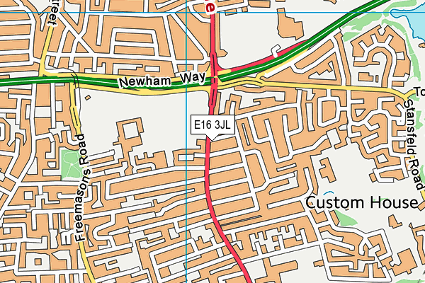 E16 3JL map - OS VectorMap District (Ordnance Survey)