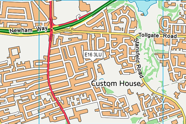 E16 3LU map - OS VectorMap District (Ordnance Survey)