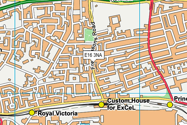 E16 3NA map - OS VectorMap District (Ordnance Survey)