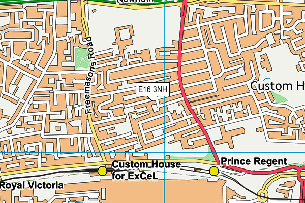 E16 3NH map - OS VectorMap District (Ordnance Survey)