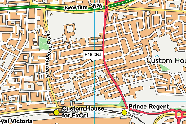 E16 3NJ map - OS VectorMap District (Ordnance Survey)