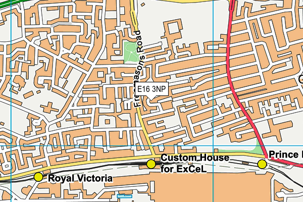 E16 3NP map - OS VectorMap District (Ordnance Survey)