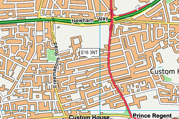 E16 3NT map - OS VectorMap District (Ordnance Survey)