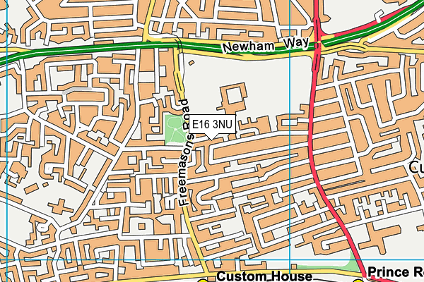 E16 3NU map - OS VectorMap District (Ordnance Survey)