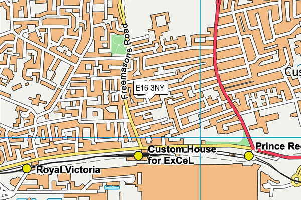 E16 3NY map - OS VectorMap District (Ordnance Survey)