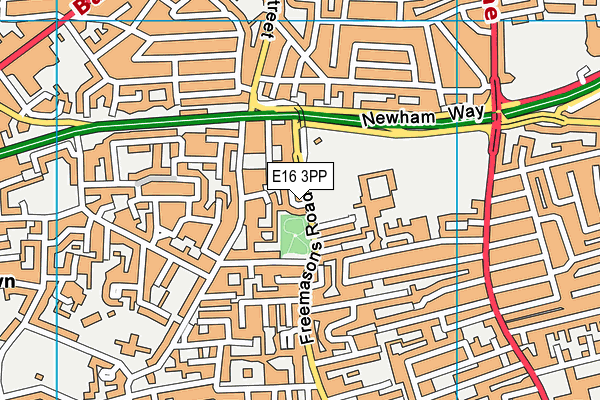 E16 3PP map - OS VectorMap District (Ordnance Survey)