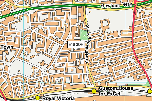 E16 3QH map - OS VectorMap District (Ordnance Survey)