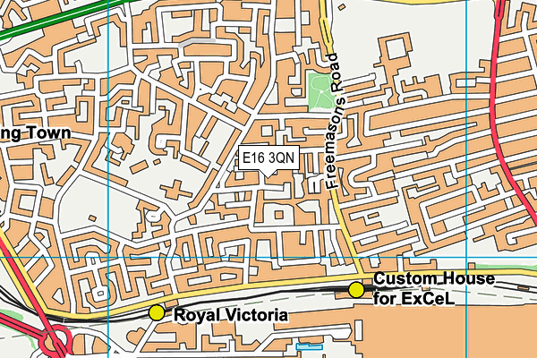 E16 3QN map - OS VectorMap District (Ordnance Survey)