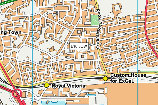 E16 3QW map - OS VectorMap District (Ordnance Survey)