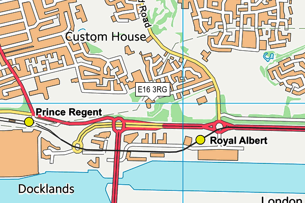 E16 3RG map - OS VectorMap District (Ordnance Survey)