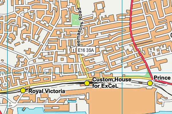 E16 3SA map - OS VectorMap District (Ordnance Survey)