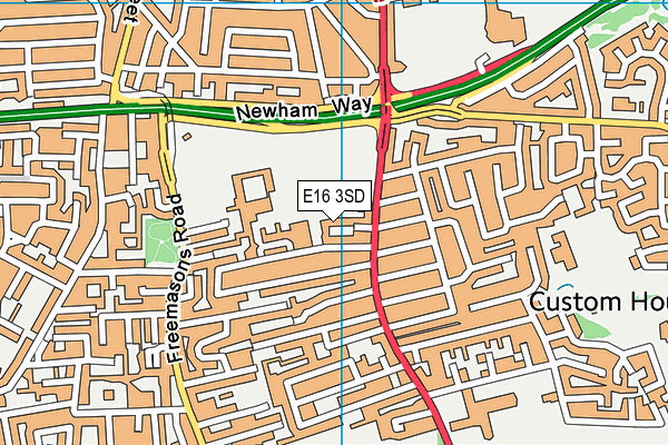 E16 3SD map - OS VectorMap District (Ordnance Survey)