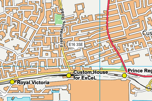 E16 3SE map - OS VectorMap District (Ordnance Survey)