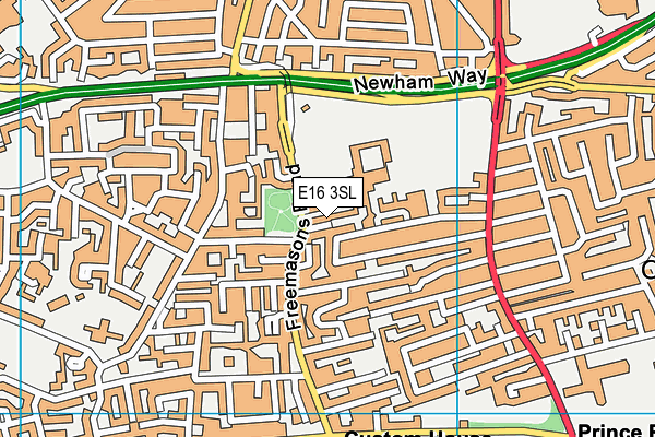 E16 3SL map - OS VectorMap District (Ordnance Survey)