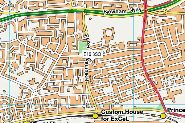 E16 3SQ map - OS VectorMap District (Ordnance Survey)