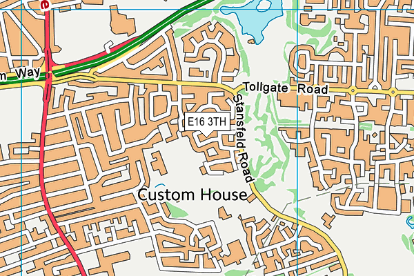 E16 3TH map - OS VectorMap District (Ordnance Survey)