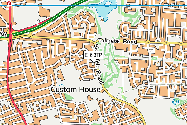 E16 3TP map - OS VectorMap District (Ordnance Survey)