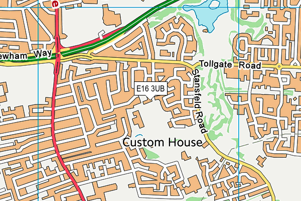 E16 3UB map - OS VectorMap District (Ordnance Survey)