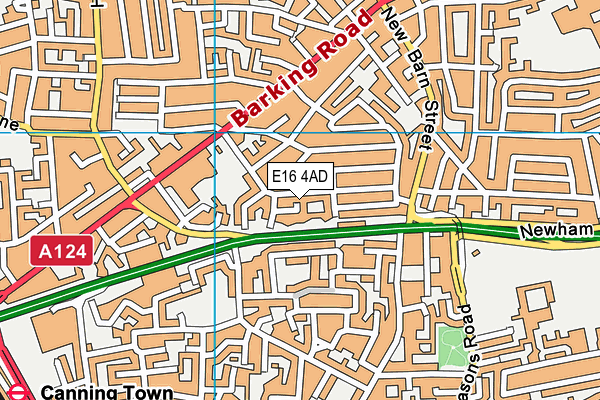 E16 4AD map - OS VectorMap District (Ordnance Survey)