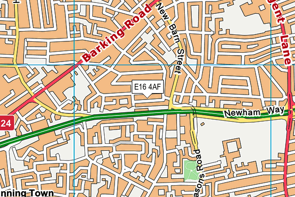 E16 4AF map - OS VectorMap District (Ordnance Survey)