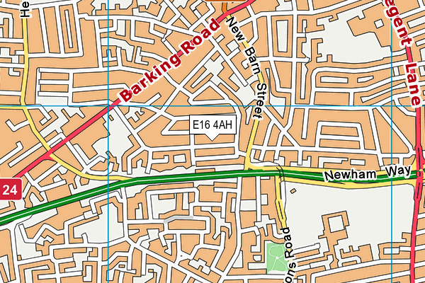 E16 4AH map - OS VectorMap District (Ordnance Survey)