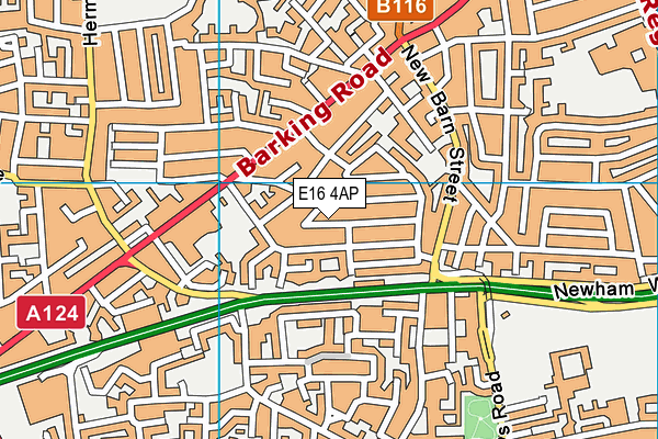 E16 4AP map - OS VectorMap District (Ordnance Survey)