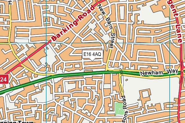 E16 4AQ map - OS VectorMap District (Ordnance Survey)