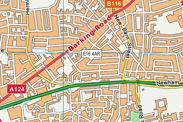 E16 4AR map - OS VectorMap District (Ordnance Survey)