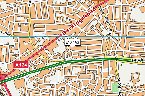 E16 4AS map - OS VectorMap District (Ordnance Survey)