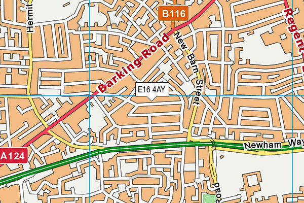 E16 4AY map - OS VectorMap District (Ordnance Survey)