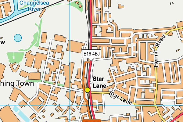 E16 4BJ map - OS VectorMap District (Ordnance Survey)