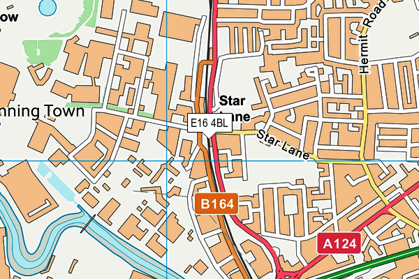 E16 4BL map - OS VectorMap District (Ordnance Survey)