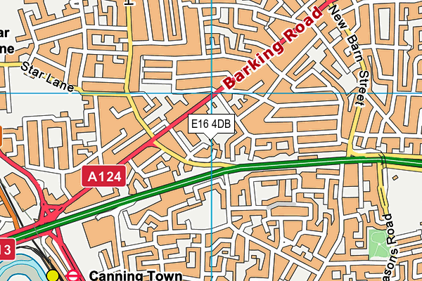 E16 4DB map - OS VectorMap District (Ordnance Survey)