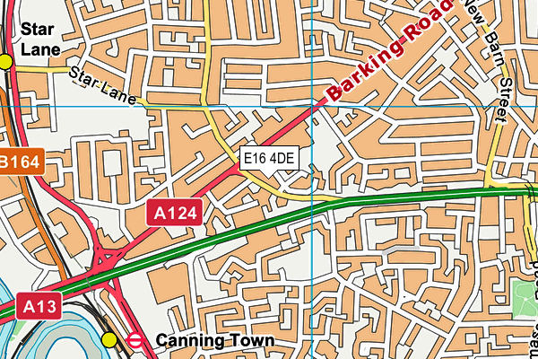 E16 4DE map - OS VectorMap District (Ordnance Survey)