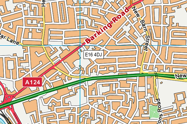 E16 4DJ map - OS VectorMap District (Ordnance Survey)