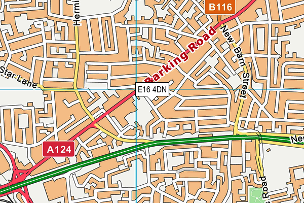 E16 4DN map - OS VectorMap District (Ordnance Survey)